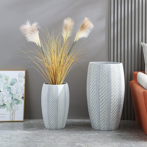 High Durability Powder Coated Fiber Clay Planter For Cottage