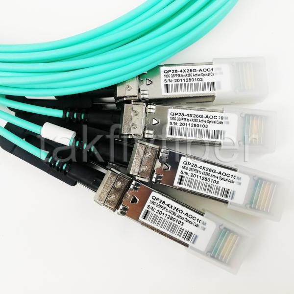 Кабель 850nm OM3 OM4 проламывания 100G AOC модуля приемопередатчика QSFP28-4x25G QSFP+ 7M 10M 30M оптически