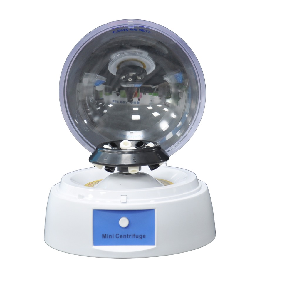 Mini 7000RPM Lab Benchtop Centrifuge 2700g RCF Dual Rotor 8*1.5/2.0ml 0.2x32 PCR Stripes Low Speed Model