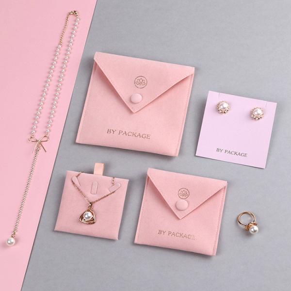 Bulk Velvet Jewelry Bags Ring Pouch With Snap Button 5x5