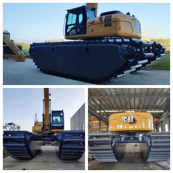 Floating Amphibious Pontoon Customized For Cat Reg 320 Excavator 18-22 t