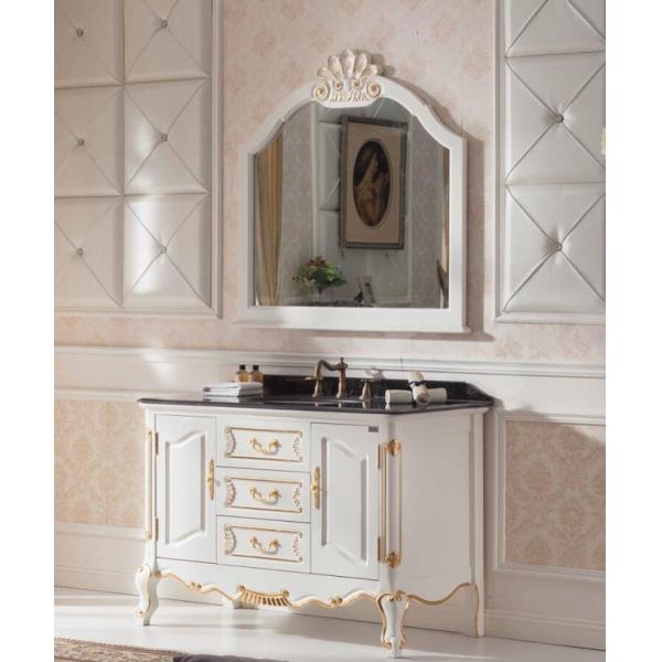 1000mm Contemporary Solid Wood Bathroom Vanity With Sink Classical Style