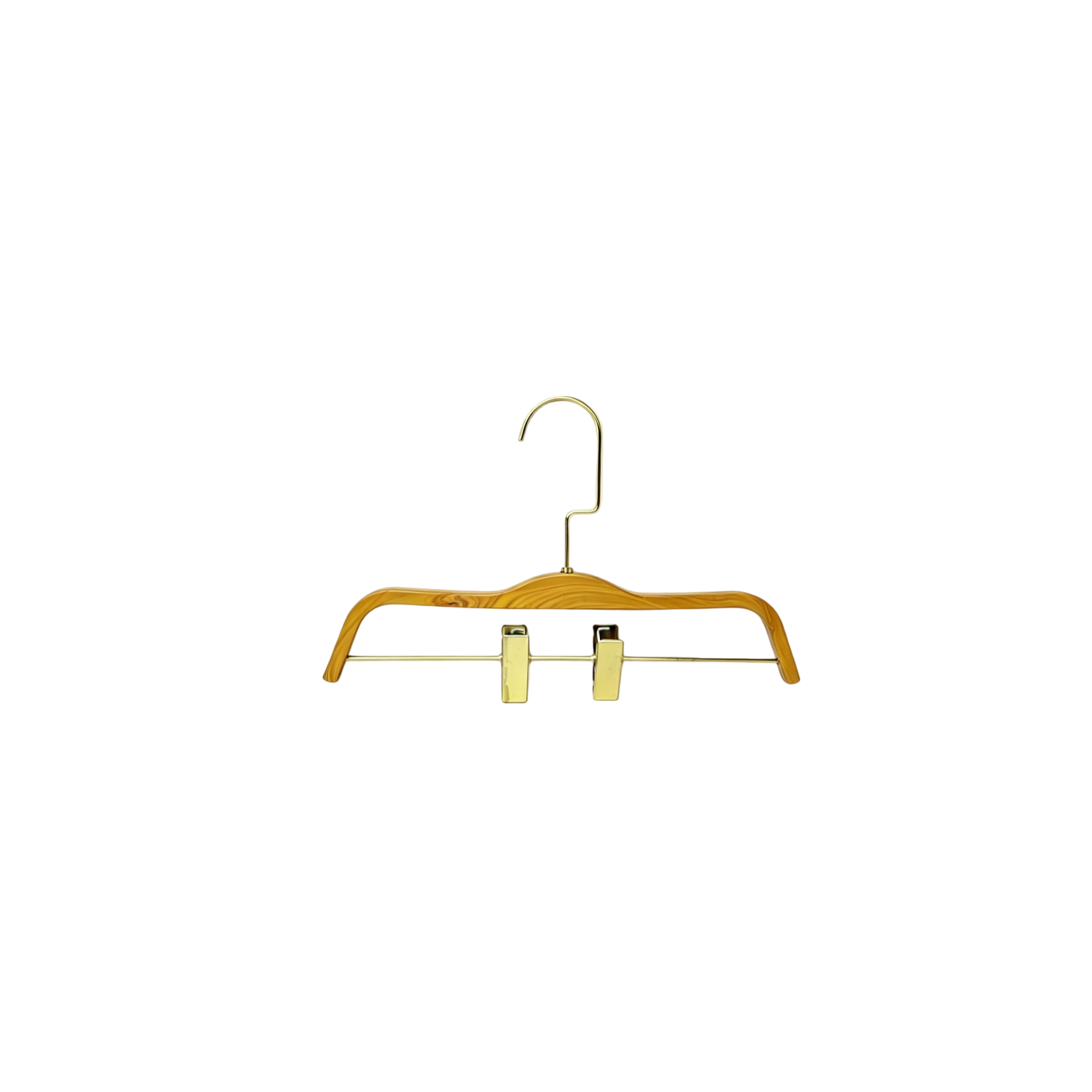 Wood-look non-slip residue-free children's clothing hangers and kids clothes hangers for durable use in stores
