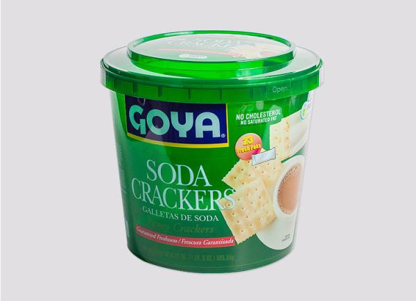 Round Plastic crackers Iml Plastic Containers  with Lid , In Mold Labeling
