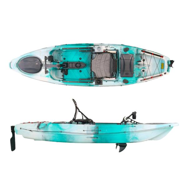 No Inflatable Single Angler Sea Fishing Kayak With Pedal 190kgs Capacity