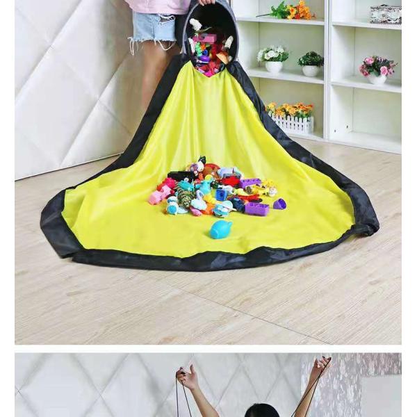 Toy Storage Bag with large play mat Kids Organizer Baskets with removable play mat  Indoor & Outdoor toy Quick Collapsible Bin