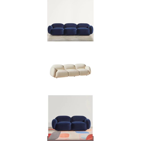 Modern Home Couch Furniture Living Room Modulares White Teddy Boucle Fabric Sectional Wolke Sofa Comfortable Upholstered 3 Seat
