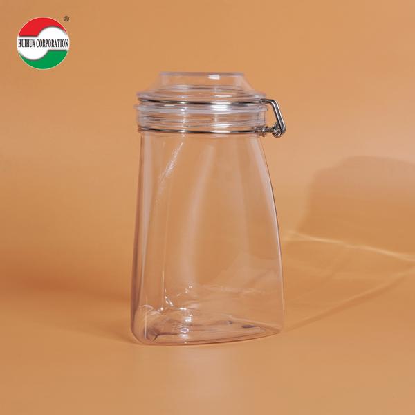 1080ML PET Botella de plástico PET transparente cilindro Jarrones sellados para alimentos Solución de almacenamiento de tapa de cubierta