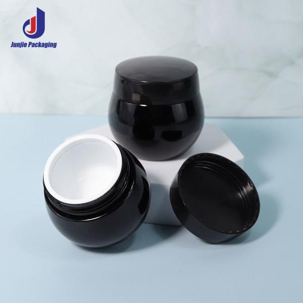 30 g/50 g tapa de plástico vacío helado negro exfoliante corporal mantequilla crema facial plástico recipientes cosméticos