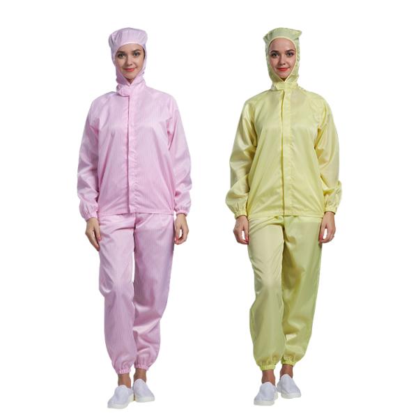 Workwear ESD с капюшоном полиэстера одежд чистой комнаты анти- статического Dustfree