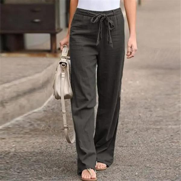 Fashion All Match  Blue Casual Pants Summer Wide Leg Trousers
