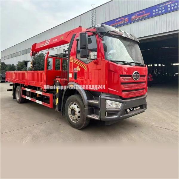 FAW  J6L  Truck-mounted Crane Transporter    8 Tons 4 Section Telescopic Boom Crane  Sany Crane
