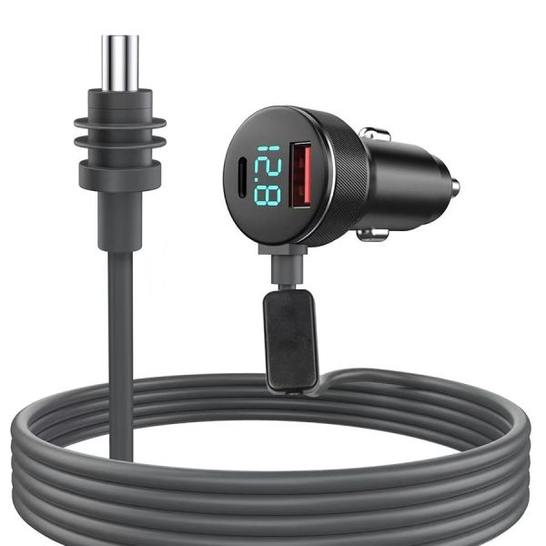 Starlink Mini Car Charger, 12V-24V Lighter Power Cord with Digital Display, USB-C PD & USB a QC 3.0 Ports Suitable