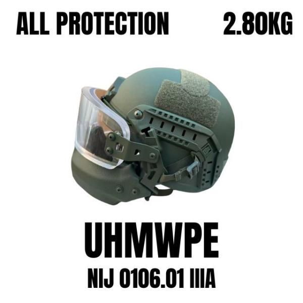 UHMWPE Ballistic Helmet NIJ IIIA Lightweight 2.8kg