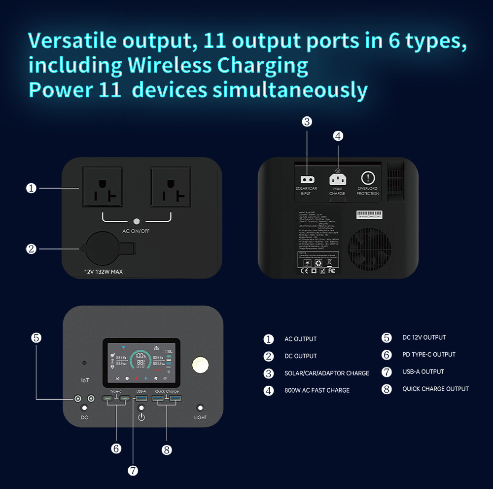 емкость электростанции 672Wh 600W UPS 110V 220V портативная большая быстро поручая