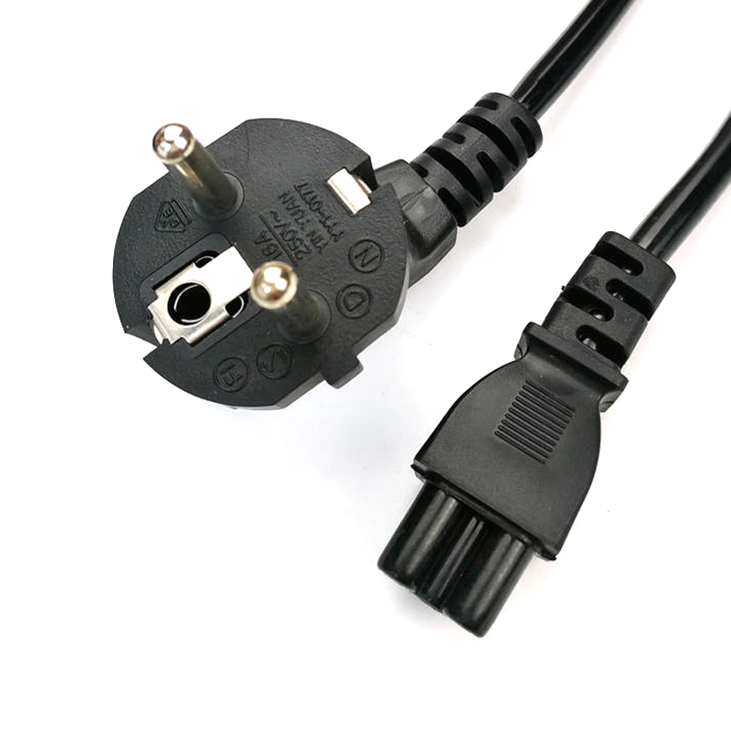 3 Pin EU Plug Standard ABS+PC Fireproof Computer Power Cord AC Power Cord for Home Appliances