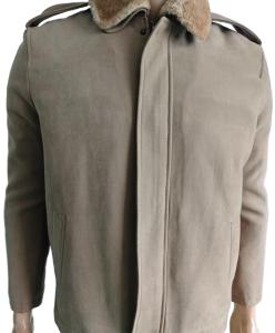 Collier de fourrure de style militaire de type khaki