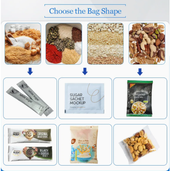 Auto Filling Sealing Machine For Granules Spice Seasoning Peanuts Nutritional