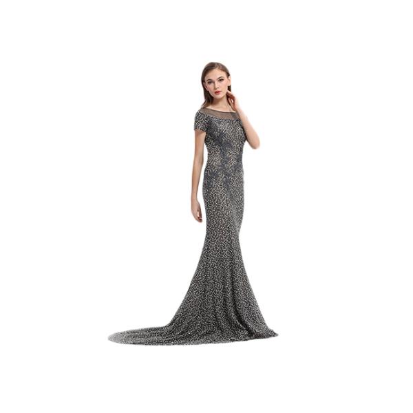 Normal Short Sleeve Vintage Evening Dresses Mermaid Muslim Prom Dress
