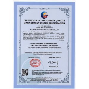 WEIFANG BETTER CERAMICS CO.,LTD Certificaciones