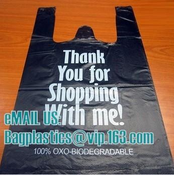 compostable custom printed t-shirt plastic bag with own logo, cornstarch made 100% biodegradable