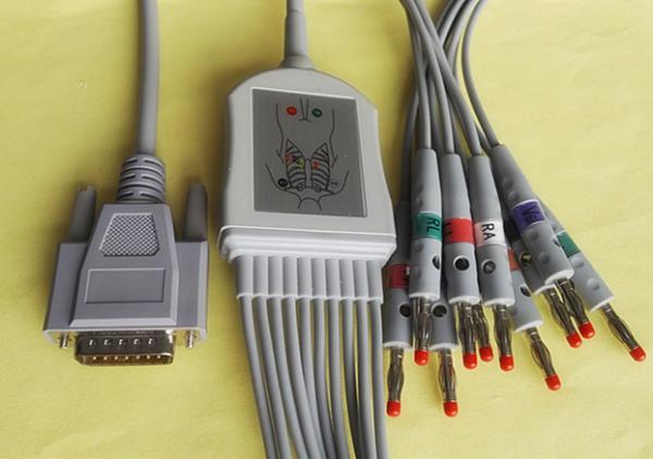 Nihon Kohden 10 Leads EKG Cable AHA / IEC Red Cap Banana 4.0 With Screw