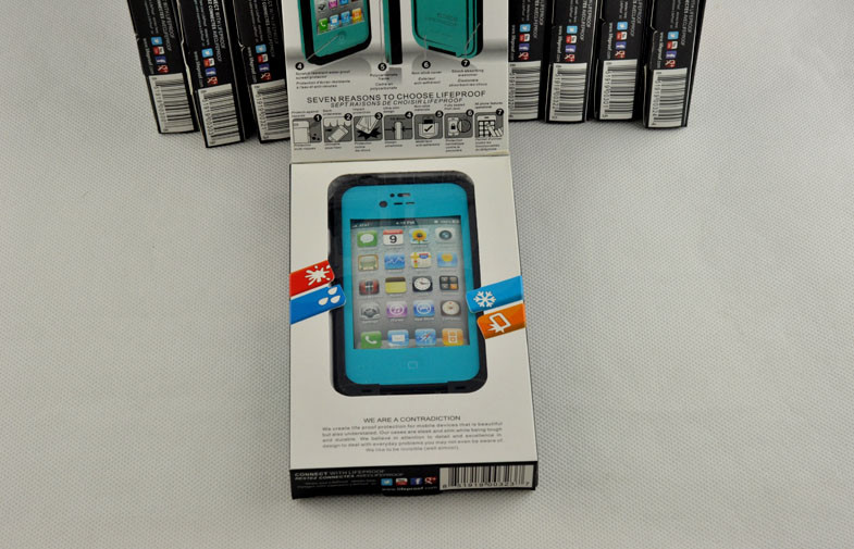 Blue Protective Waterproof Cell Phone Case Teal Lifeproof For Iphone 4G