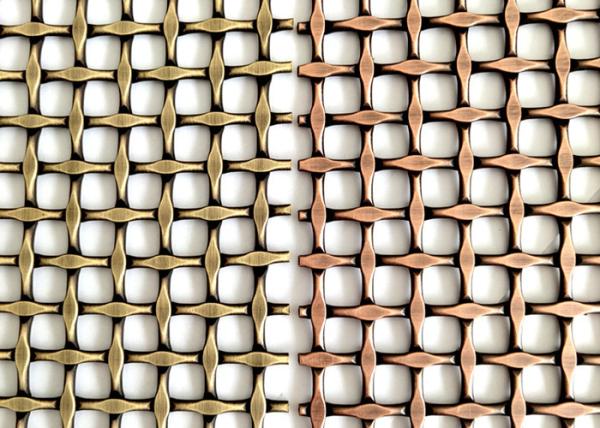 Burnished Brass Crimped Decorative Woven Metal Mesh 1.5m Width
