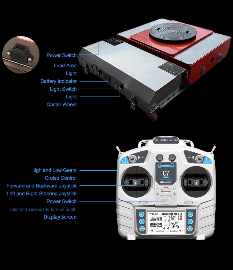 Foxtechrobot Remote Control Battery Powered Load Moving Speed Roller Machine Skates