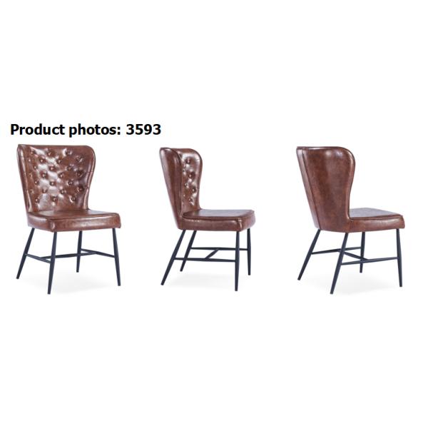 Metal Leg PU Leather Luxury Upholstered Painted Dining Chair