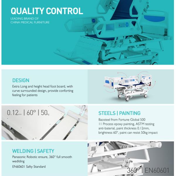 Уход кровати Homecare больницы H500 черни 41in белый Semi складывая электрический основной