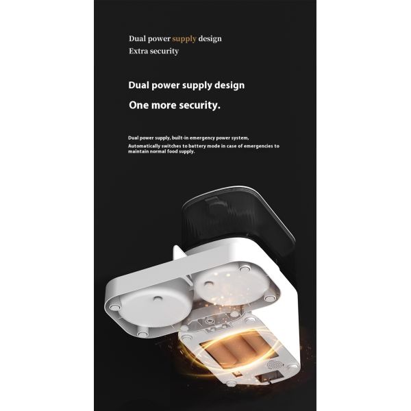 Modern 5L Automatic Pet Feeder Double Bowl Large Capacity Cat Dog Feeder Remote Video Timing Charging Solid Style Battery