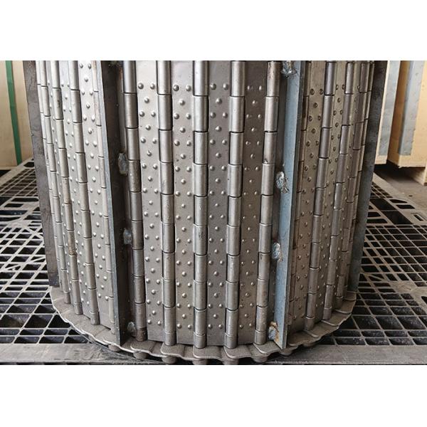 Heavy Duty 3mm Thickness Carbon Steel Plate Conveyor Belt With Baffle For Chip Cleaner