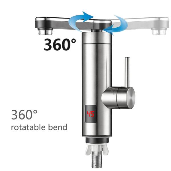 Hot Water Supply EU Plug Instant Digital Electric Hot Water Tap With LED Display For Bathroom