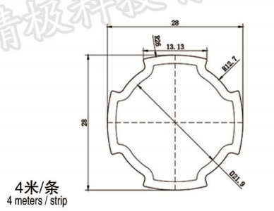 Aluminum Alloy Tube Diameter 28mm Tube Wall Thickness 1.7mm Silver White AL-2817