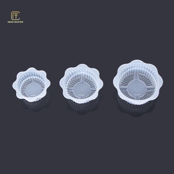 Petals Shape φ8*3.2cm Disposable Plastic Cake Boxes