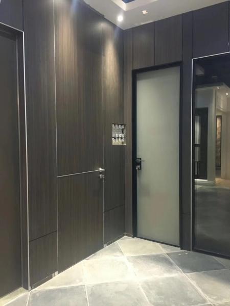 Aluminum Frame HPL modern desgin Interior Framless Door for Living Room
