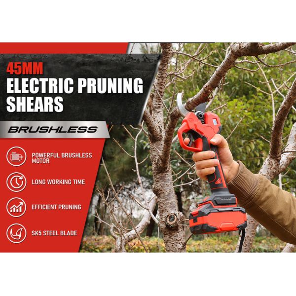Electric Pruning Shears 45mm Brushless Motor Battery Powered Lightweight Design
