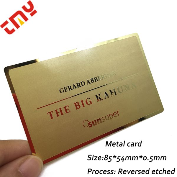 Custom Embossed Gold Metal Visiting Card Engraving Metal Logo Name Id Card Printing QR Code Metal Card