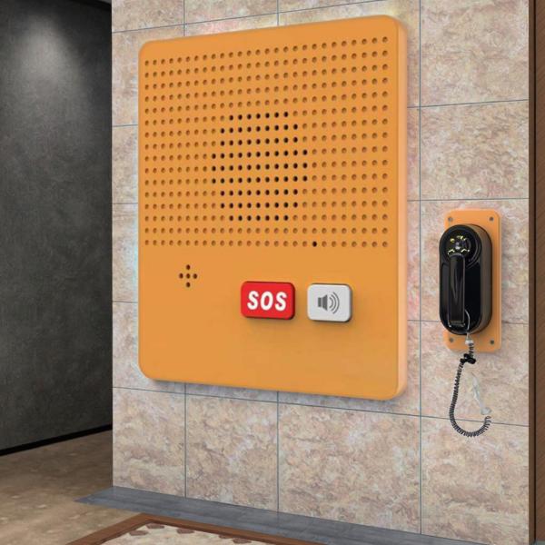 Durable Trimline Corded Telephone with Emergency Call & SOS Speed Dial Buttons for Hotel Elevator Status Monitoring
