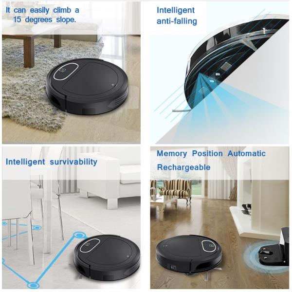 Slim Design Wet And Dry Robot Vacuum Cleaner Tangle Free For Pet Long Hair