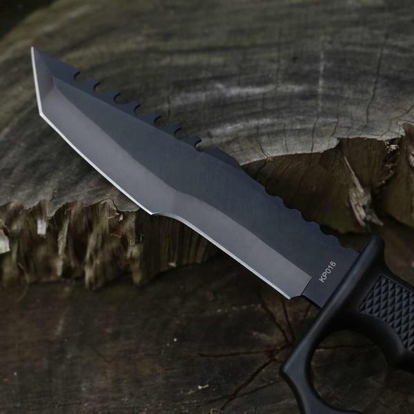 Hardened Carbon Steel Hand Forged Machete 11.8 Inch Double Edged 3.5mm Thick