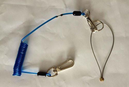Custom size color hot sale retention rope wire loop with blue strong coil safety lanyard