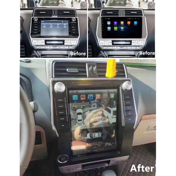 Сенсорный экран Автомобильный DVD GPS навигация Android 13 8+128GB Для Toyota Prado 2018