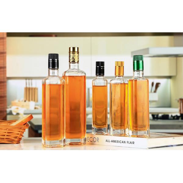 Подгонянный стеклянный зеленый цвет ясности бутылки оливкового масла 500мл/750мл загерметизировал округлую форму