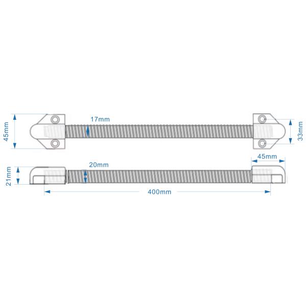 ABS Plastic Head Stainless Steel Cable Protection Door Loop 400mm Length