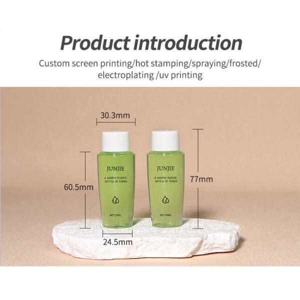 Luxury Empty Plastic Body Wash Bottle Flat Shoulder Toner Bottle with White Cap Frosted Clear White Shower Gel Packaging
