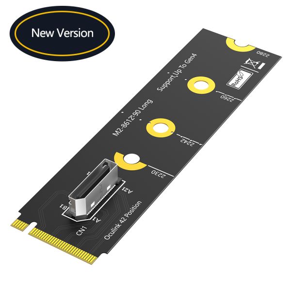 M.2 NVMe PCI-e 4.0 X4 to OcuLink SFF-8612 Adapter with 64Gbps Data Transfer and NVMe 1.2 Support