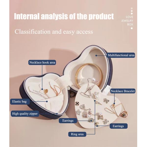 Стильные ювелирные коробки организатор PU кожаные коробки в форме сердца ювелирные изделия для женщин