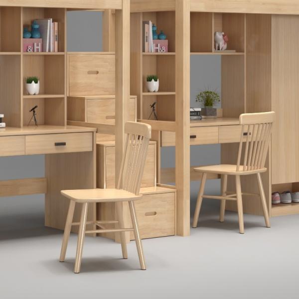 テーブルの下のベッドに木製製品